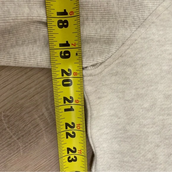 Lululemon Scuba Oversized Funnel Neck Half Neck Half Zip Heathered Light Ivory - Picture 7 of 8